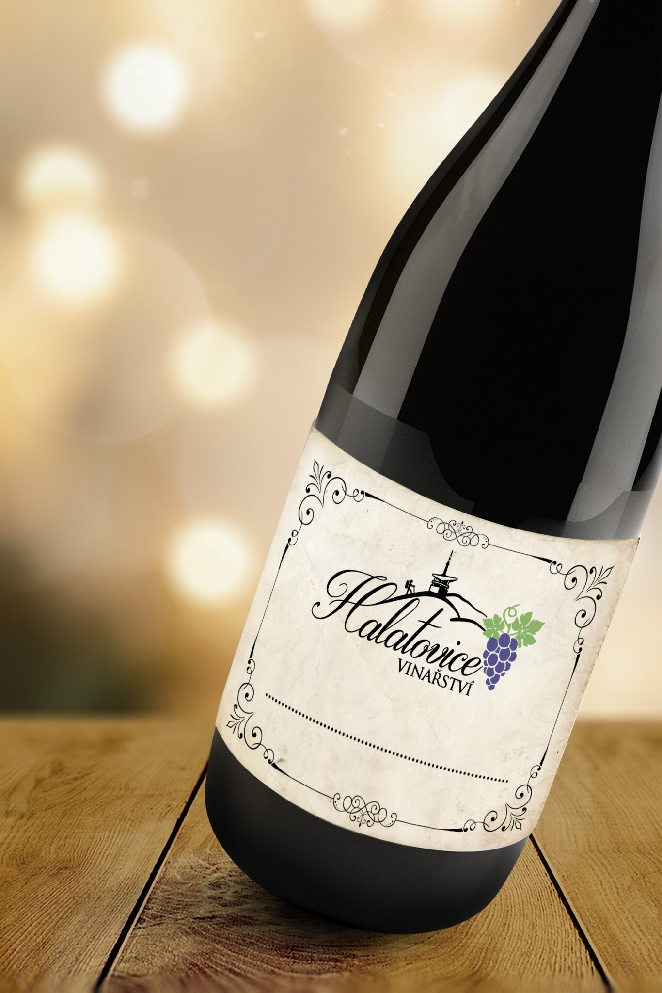 Wine bottle mockup psd, editable elegant design