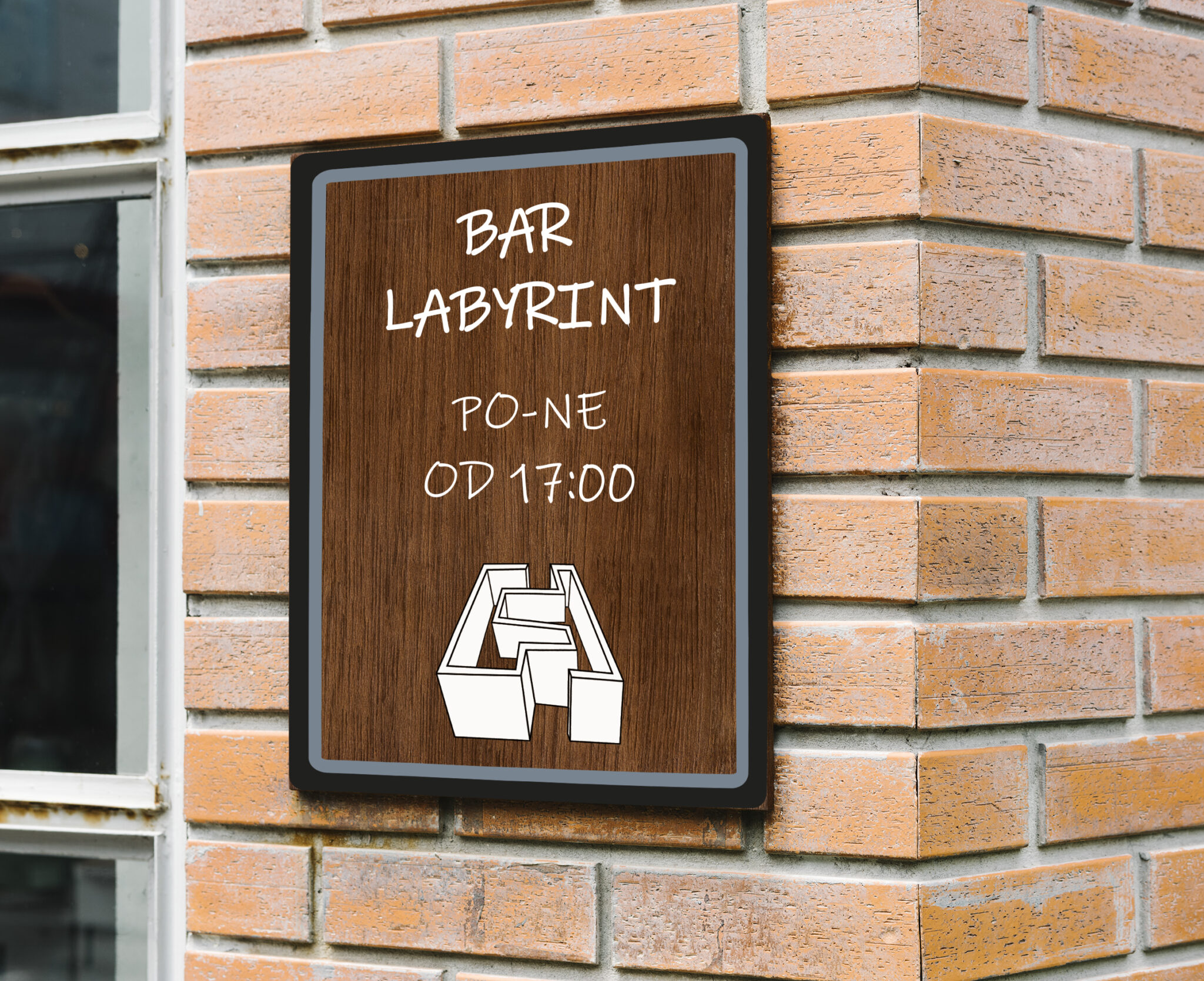 Hipster shop sign mockup with an elk motif